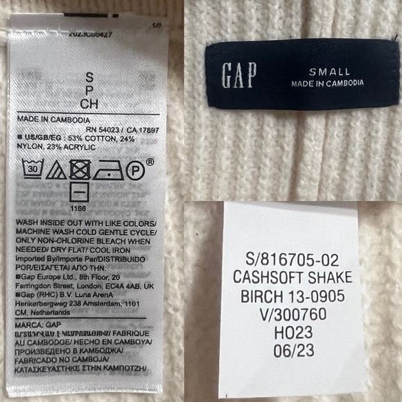 Gap Cashsoft Shaker Stitch Sweater Knit‎ Pants Beige Wide Leg Pull On S - Picture 10 of 10